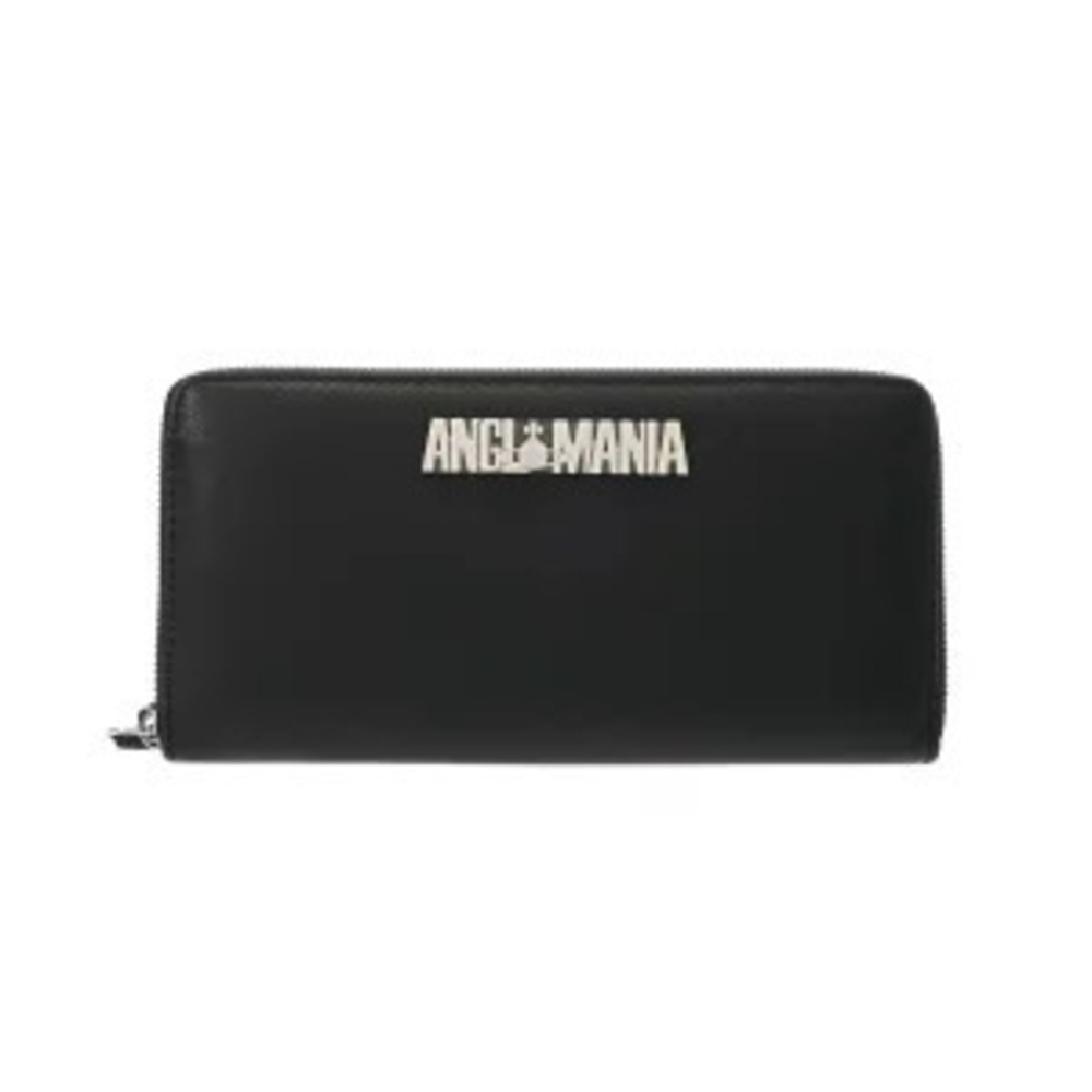 Vivienne Westwood Anglomania Round Zipper Black Leather Long Wallet